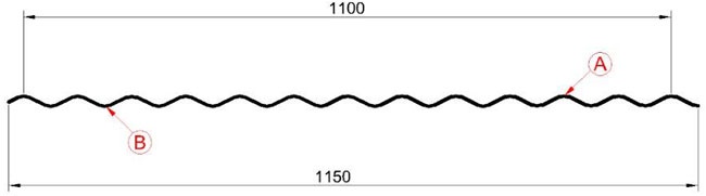 схема профнастила мп18 схема профлиста мп18
