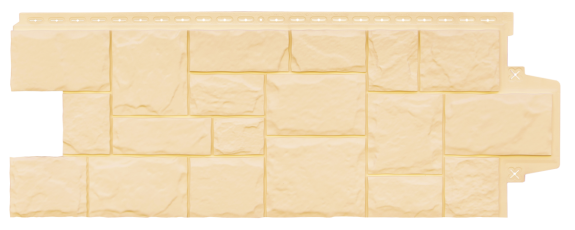 Фасадные панели GL КРУПНЫЙ КАМЕНЬ, Стандарт, БЕЖЕВЫЙ