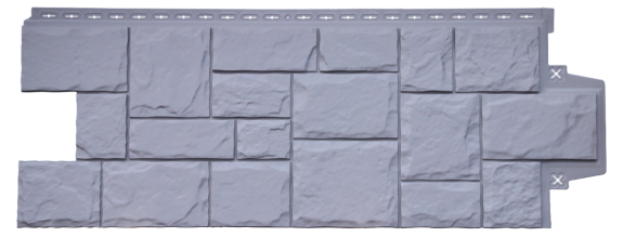 Фасадные панели GL КРУПНЫЙ КАМЕНЬ, Стандарт, СЕРЫЙ