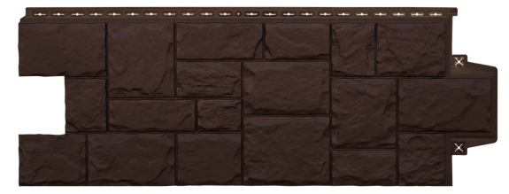 Фасадные панели GL КРУПНЫЙ КАМЕНЬ, Стандарт, ШОКОЛАДНЫЙ