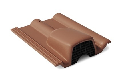 Вентиляционная цементно-песчаная черепица коричневая