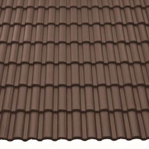 Цементно-песчаная черепица Таунус темно-коричневая