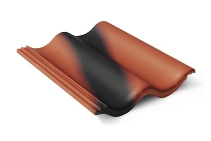 Цементно-песчаная черепица Янтарь антик красная