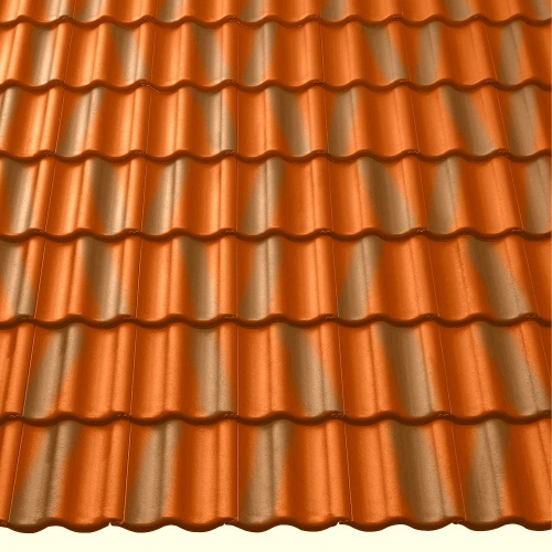 Цементно-песчаная черепица Янтарь антик красная