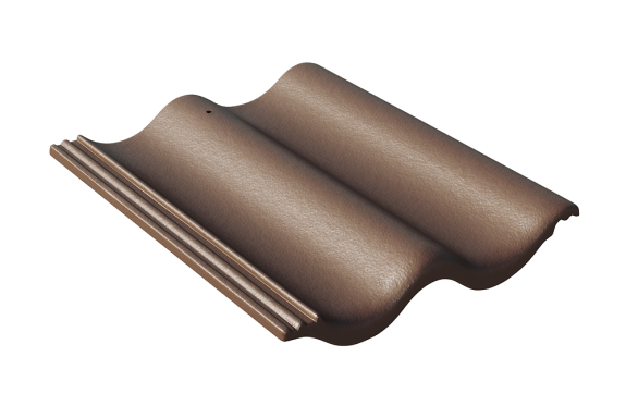 Цементно-песчаная черепица Протектор коричневая