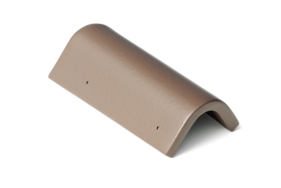 Боковая универсальная цементно-песчаная черепица Эво коричневая