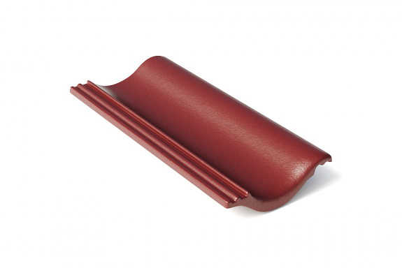 Половинчатая цементно-песчаная черепица Протектор вишня