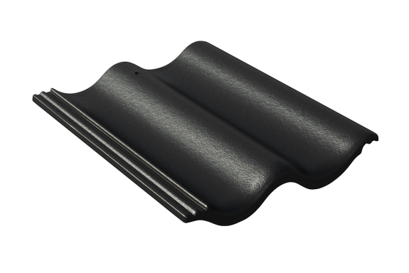 Цементно-песчаная черепица Протектор черная