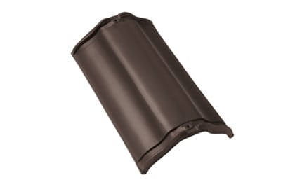 Центральная коньковая черепица без муфт Braas Рубин 13V Ангоб темно-коричневый
