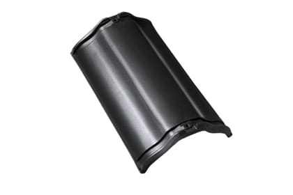 Центральная коньковая черепица без муфт Braas Рубин 11V Глазурь глубокий черный