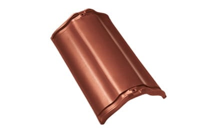 Центральная коньковая черепица без муфт Braas Рубин 11V Глазурь каштан