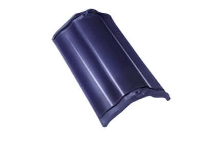 Центральная коньковая черепица без муфт Braas Рубин 13V Топ-глазурь синий бриллиант