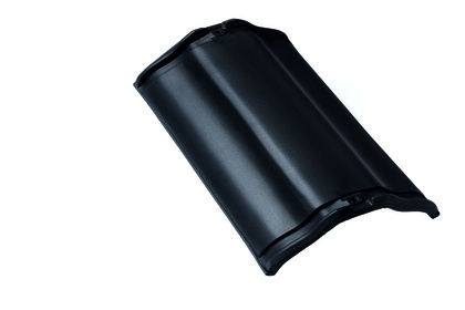 Центральная коньковая черепица без муфт Braas Рубин 9V Ангоб черный вулкан