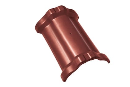 Центральная коньковая черепица с муфтами Braas Рубин 11V Глазурь красный бук