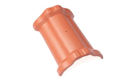 Центральная коньковая черепица с муфтами Braas Рубин 11V Ангоб медный