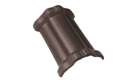 Центральная коньковая черепица с муфтами Braas Рубин 13V Ангоб темно-коричневый