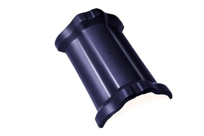 Центральная коньковая черепица с муфтами Braas Рубин 13V Топ-глазурь синий бриллиант