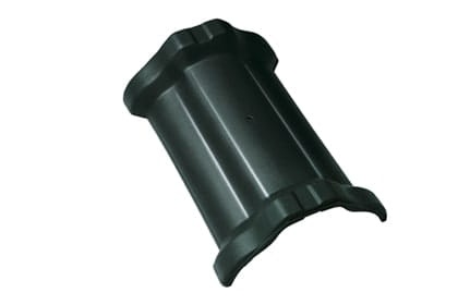 Центральная коньковая черепица с муфтами Braas Рубин 13V Топ-глазурь зеленая ель