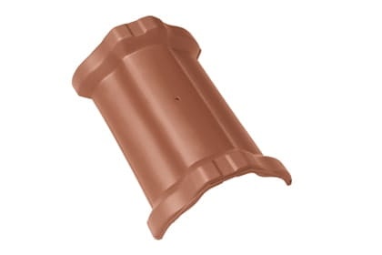 Центральная коньковая черепица с муфтами Braas Рубин 9V Натуральный красный