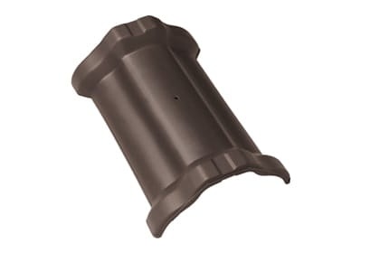 Центральная коньковая черепица с муфтами Braas Рубин 9V Ангоб темно-коричневый