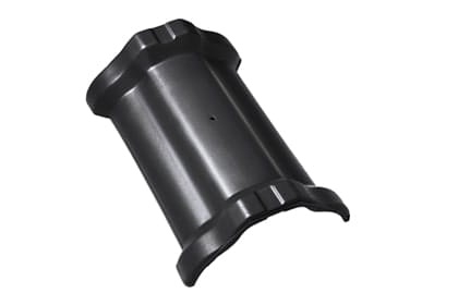 Центральная коньковая черепица с муфтами Braas Рубин 9V Глазурь глубокий черный