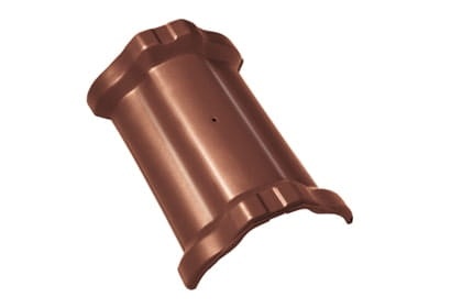 Центральная коньковая черепица с муфтами Braas Рубин 9V Глазурь каштан