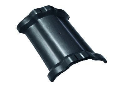 Центральная коньковая черепица с муфтами Braas Рубин 9V Глазурь королевский серый