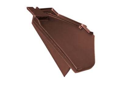 Боковая левая черепица Braas Изумруд Глазурь каштан