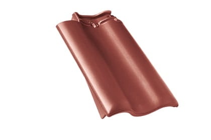 Боковая левая черепица Braas Рубин 11V Глазурь красный бук