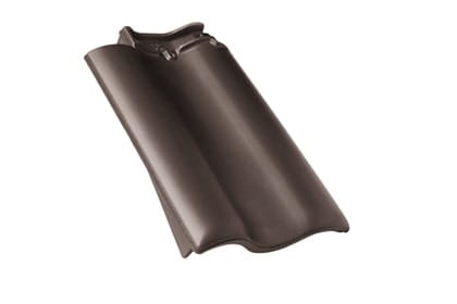 Боковая левая черепица Braas Рубин 11V Ангоб темно-коричневый