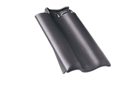 Боковая левая черепица Braas Рубин 11V Глазурь глубокий черный