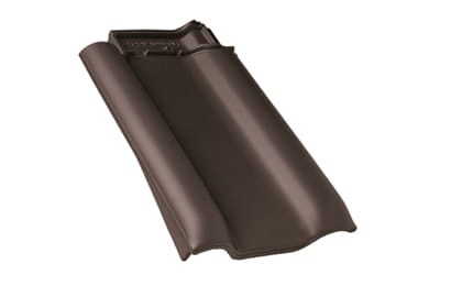 Боковая левая черепица Braas Рубин 13V Ангоб темно-коричневый