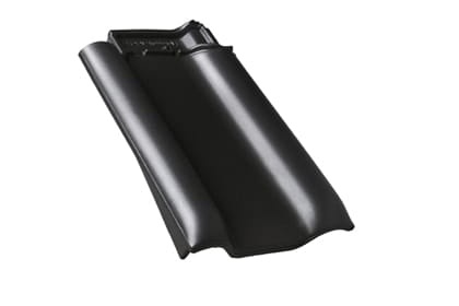 Боковая левая черепица Braas Рубин 13V Глазурь глубокий черный