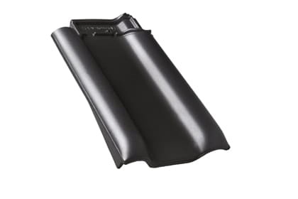 Боковая левая черепица Braas Рубин 13V Глазурь королевский серый