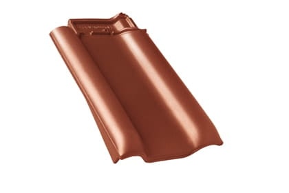 Боковая левая черепица Braas Рубин 13V Глазурь красная осень