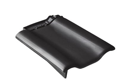 Боковая левая черепица Braas Рубин 9V Глазурь глубокий черный