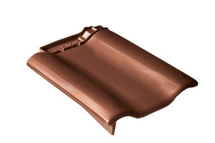 Боковая левая черепица Braas Рубин 9V Глазурь каштан