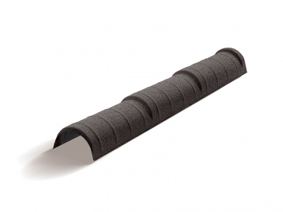 Конек полукруглый тройной Metrotile серый