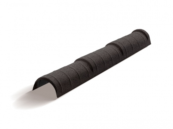 Конек полукруглый тройной Metrotile черный