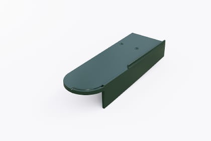 Боковая правая черепица Braas Опал Топ-глазурь зеленая ель