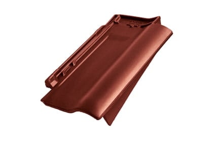 Боковая правая черепица Braas Рубин 11V Глазурь красный бук