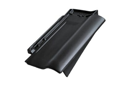 Боковая правая черепица Braas Рубин 11V Глазурь глубокий черный