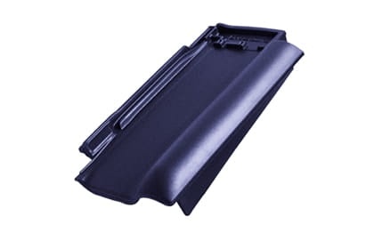 Боковая правая черепица Braas Рубин 13V Топ-глазурь синий бриллиант