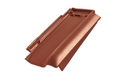 Боковая правая черепица Braas Рубин 13V Глазурь красная осень