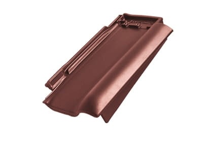 Боковая правая черепица Braas Рубин 13V Глазурь красный бук