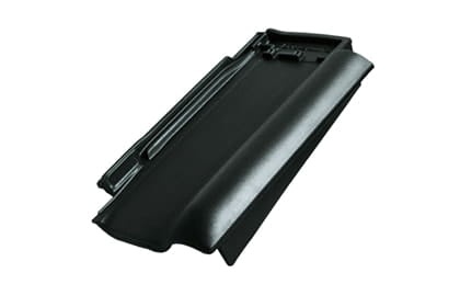 Боковая правая черепица Braas Рубин 13V Топ-глазурь зеленая ель