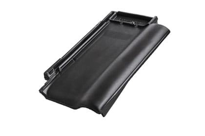 Боковая правая черепица Braas Рубин 9V Глазурь глубокий черный