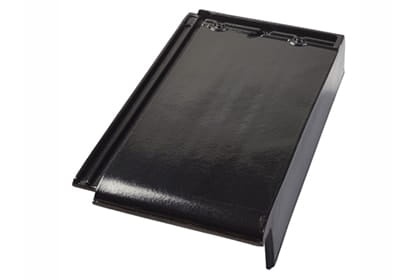 Боковая правая черепица Braas Турмалин Глазурь глубокий черный