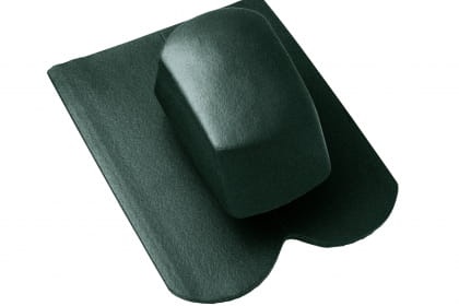 Черепица с вентиляционной насадкой Braas Опал Топ-глазурь зеленая ель