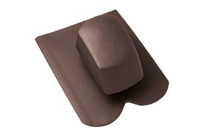 Черепица с вентиляционной насадкой Braas Опал Ангоб темно-коричневый